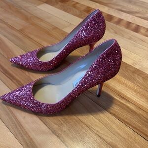 Jimmy Choo pink glitter heels